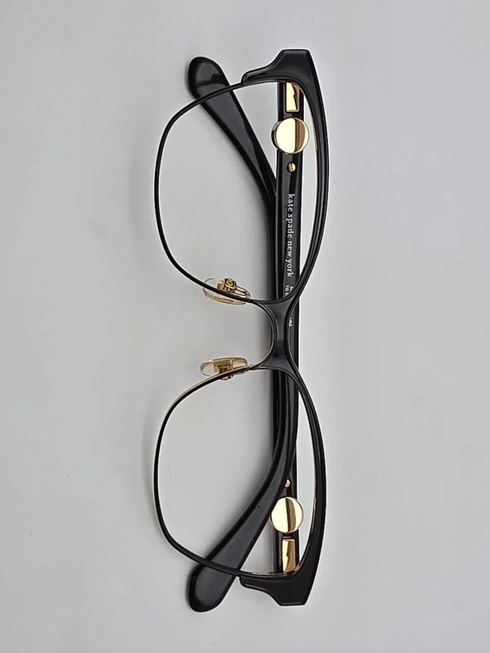Kate Spade New York Audrina/G 807 Shiny Black Gold Cat Eye Eyeglasses Frame 53mm